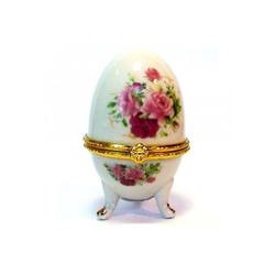 Шкатулка Яйцо 10см Розы керамика №1 SH