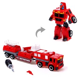 Конструктор винтовой «Пожарная техника», набор 3 штуки, робот-машина, в пакете