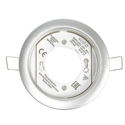 Светильник встраиваемый Ecola 5355, GX53, IP20, 220 В, 25x106 мм, круглый, серебро