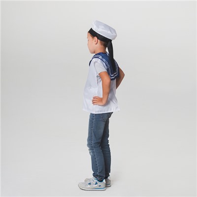 Детский карнавальный костюм «Моряк», жилет, бескозырка, 4-6 лет, рост 110-122 см