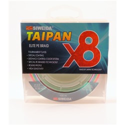 Леска плетеная Siweida Taipan Elite PE Braid X8 135м 0,28мм (18,18кг) мультиколор