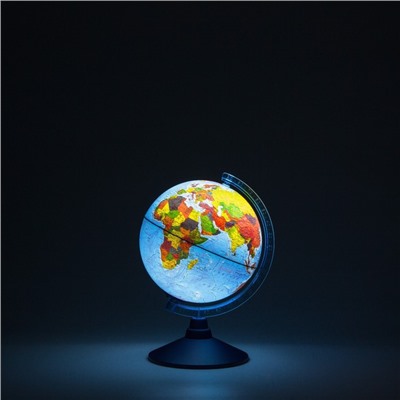 Глобус физико-политический "Глобен", интерактивный, диаметр 210 мм, с подсветкой от батареек, с очками