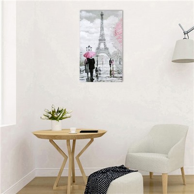 Картина-холст на подрамнике "Любовь в Париже" 60х100 см