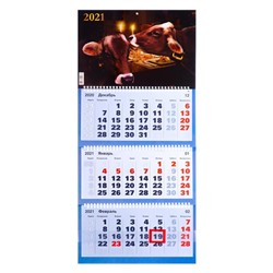 Календари квартальные трио "Символ года, 2021  - 38" 31 х 69 см