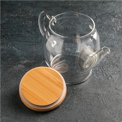 Чайник стеклянный заварочный «Эко. Бабл», 800 мл, 22×12,5×15 см, с металлическим ситом