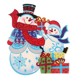 Плакат "Снеговички с подарками" 26,5х23 см