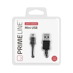 Кабель Prime Line (7203) USB-mini, USB черный, 1,2 метра