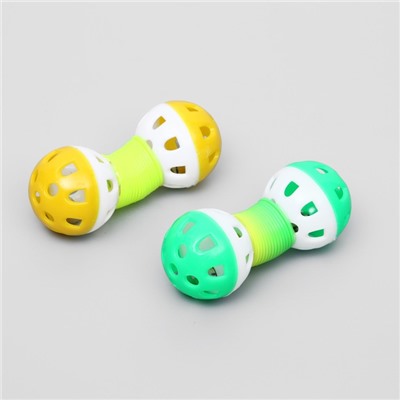 Игрушка для кошек "Два шарика на пружинке", шарики 4 см, микс цветов