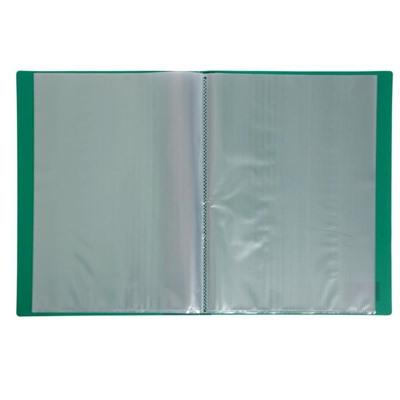 Папка 30 прозр вкладышей А4 15 мм, 600 мкм Сalligrata", карман на корешке, зелёный