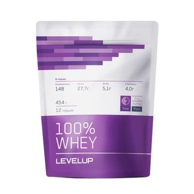 Протеин сывороточный со вкусом шоколада 100% Whey Level Up 454 гр.