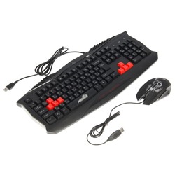 Игровой набор Xtrike Me MK-801, клавиатура+мышь, проводной, мембранная, 2400 dpi,USB,черный