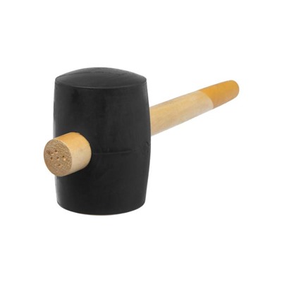 Киянка ТУНДРА, деревянная рукоятка, черная резина, 90 мм, 1100 г
