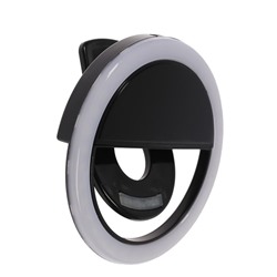 Светодиодное селфи кольцо с функцией объектива на телефон, модель AKS-09, три режима, чёрное