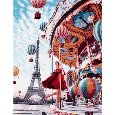 Картина по номерам 40х50 - Праздничный Париж