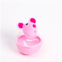 Игрушка-неваляшка "Мышка" с отсеком для лакомств (лакомства до 1 см), 4,7 х 6,5 см, розовая   736446
