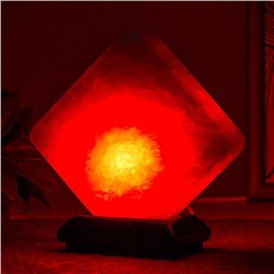 Соляной светильник  "Кубик" LED (диод цветной) USB белая соль 10х9х7 см