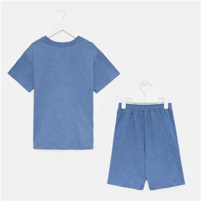 Комплект (футболка/шорты) для мальчика, цвет индиго, рост 110 см