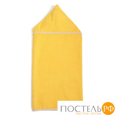 Полотенце с капюшоном, махра цв ярко-желтый, вышивка Собачка 60х120