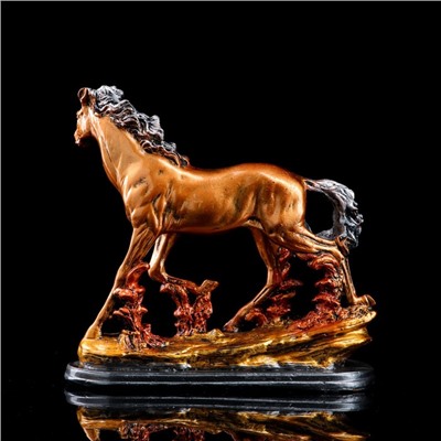 Статуэтка "Конь бегущий", бронзовая, гипс, 30 см, микс