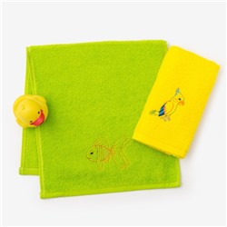 Набор полотенец "Попугай и рыбка" 30*60 см-2 шт, желтый/зеленый