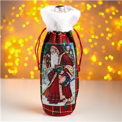Чехол на бутылку «Дед Мороз с подарками»