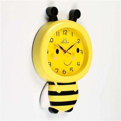 Часы настенные, серия: Детские, "Пчёлка", плавный ход, АА, 37 x 27.5 см