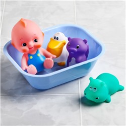Набор игрушек для игры в ванне «Пупс в ванне» +3 игрушки, цвет МИКС