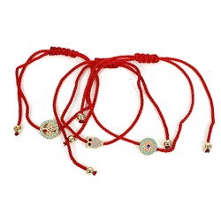 Набор браслетов "Красная нить" (3 шт) с декором