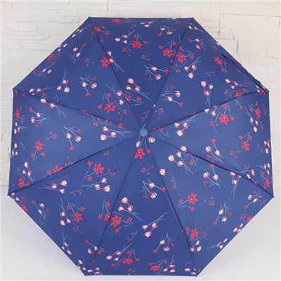 Зонт автоматический «Grace», ветроустойчивый, 3 сложения, 8 спиц, R = 48 см, цвет МИКС