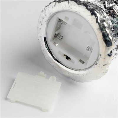 Светодиодная фигура «Серебристая ёлка» 10 × 26 × 10 см, стекло, батарейки АААх3 (не в комплекте), свечение тёплое белое