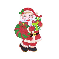 Плакат "Дед Мороз с подарками" блеск 26х41 см