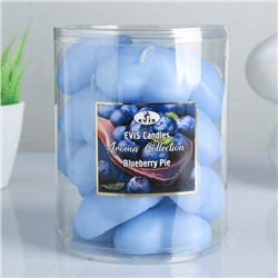 Набор свечей- сердечек ароматизированных "BLUEBERRY PIE", плавающие, в тубусе, 15 шт