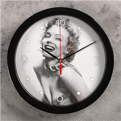 Часы настенные, серия: Люди, "Мерлин Монро", плавный ход, d=28 см