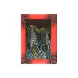 Картина Фен-Шуй Животные 14х19см 161 Зебры, узкая темно-красная рама SH