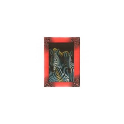Картина Фен-Шуй Животные 14х19см 161 Зебры, узкая темно-красная рама SH