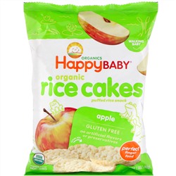 Happy Family Organics, Органические рисовые хлебцы, перекус из воздушного риса, яблоко, 40 г (1,4 унции)