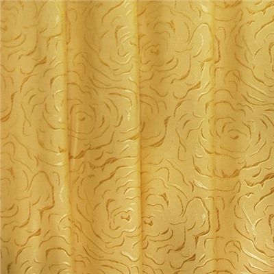 Портьерная ткань 150 см на отрез Роза цвет золото