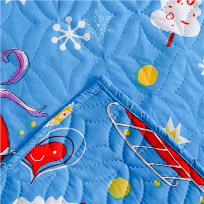Покрывало «Экономь и Я» Новогодний снегопад 1,5 сп. 150×210 см, микрофайбер, 75 г/м²