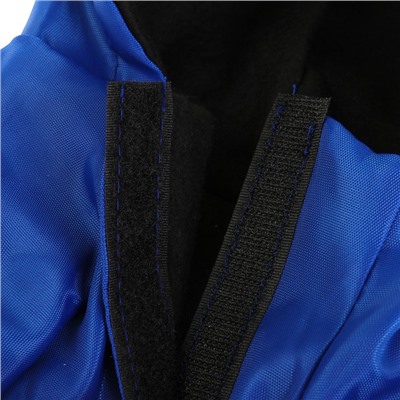 Куртка со светоотражающими полосами на капюшоне, флис, размер S (ДС 26, ОШ 30, ОГ 38 см), синяя   36