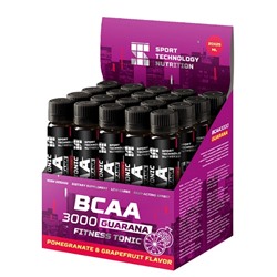 Комплекс аминокислот BCAA 3000 Guarana со вкусом граната и грейпфрута pomegranate & grapefruit SportTehnology 20 ампул по 25 мл.