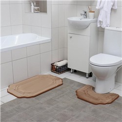 Набор ковриков для ванны и туалета «Гранж», 2 шт: 40×50, 50×80 см, цвет МИКС