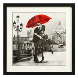 Картина "Влюблённые под зонтом" 50х50 см