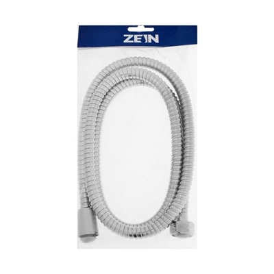 Душевой шланг ZEIN Z15PS, 150 см, гайки пластик, запрессовочная втулка пластик, хром