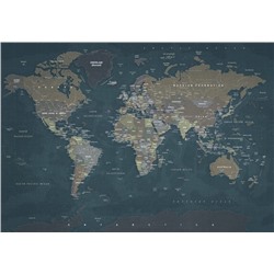 3D Фотообои «Джинсовая карта мира»