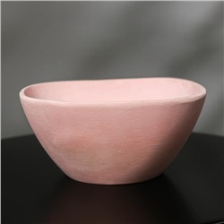 Кашпо квадратное из гипса «Классика», розовое, 20 х 8,5 см, 1,5 л.