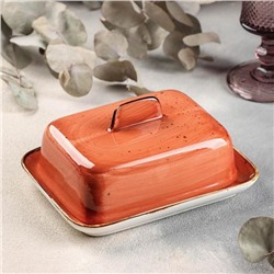 Маслёнка «Сапфир», 16×12,5×7 см, цвет оранжевый