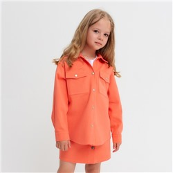 Рубашка для девочки джинсовая KAFTAN, размер 32 (110-116 см), цвет оранжевый