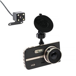 Видеорегистратор Cartage, 2 камеры, WDR 2К HD 1080P, TFT 4, обзор 120°