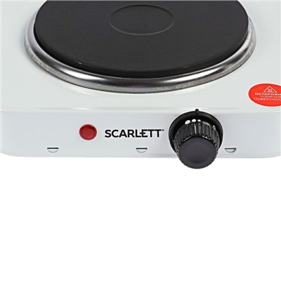 Плитка электрическая Scarlett SC-HP700S01, 1000 Вт, 1 конфорка, 5 температур, белая
