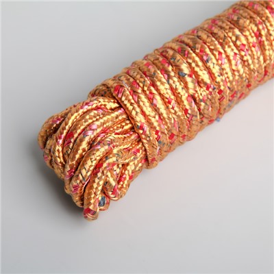 Верёвка бельевая Доляна, d=4 мм, длина 10 м, цвет МИКС